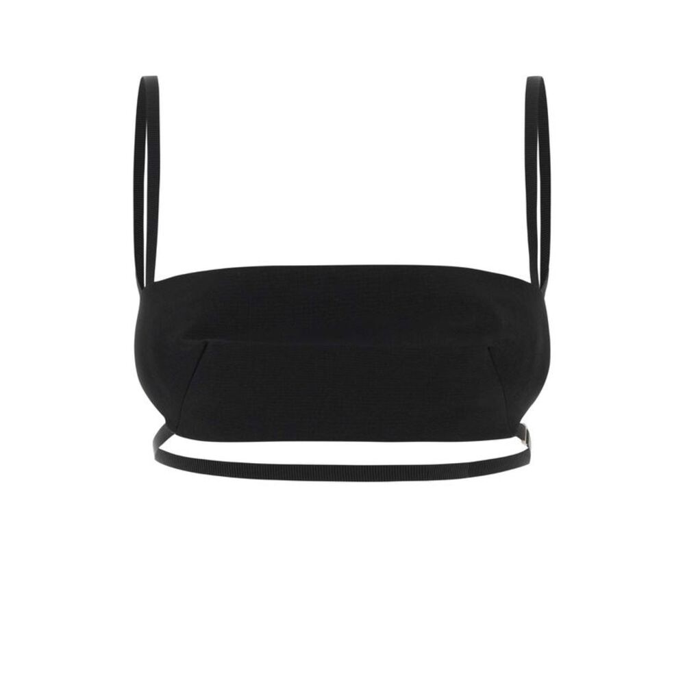Jil Sander Women Black Wool Blend Crop-Top
